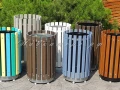 Урны уличные с отделкой деревом УМл-20.1