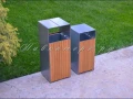 Урны с крышкой уличные из металла и дерева УМл-5к
