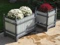 Кашпо уличные прямоугольные КМл-22п из лиственницы и металла