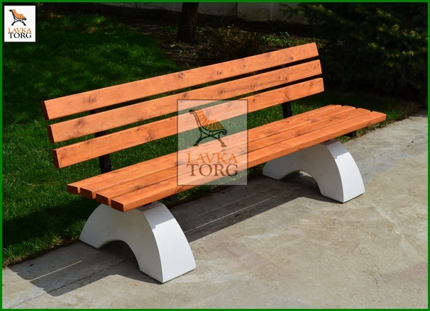 скамейки бетонные антивандальные с брусом лиственницы 